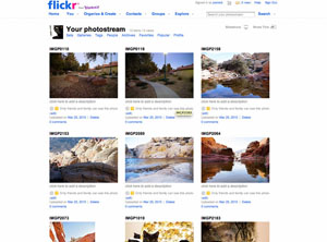 The Flickr homepage interface